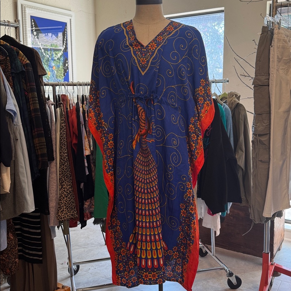 NF Embellished Peacock Caftan OS